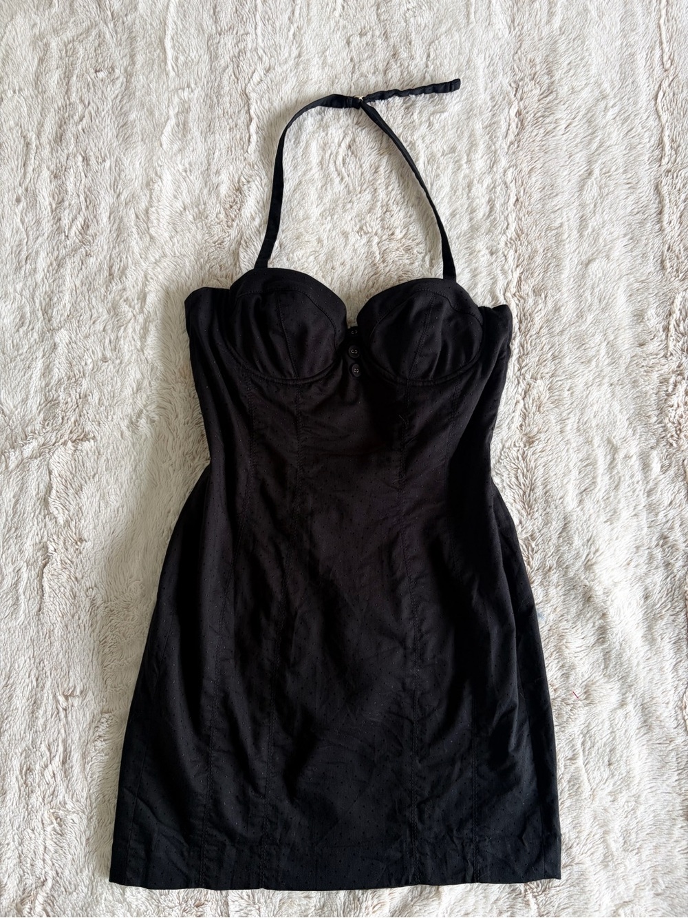 π€ Vintage Y2K Bebe Black Corset Bustier Mini Dress Going Out Clubwear Party Dots